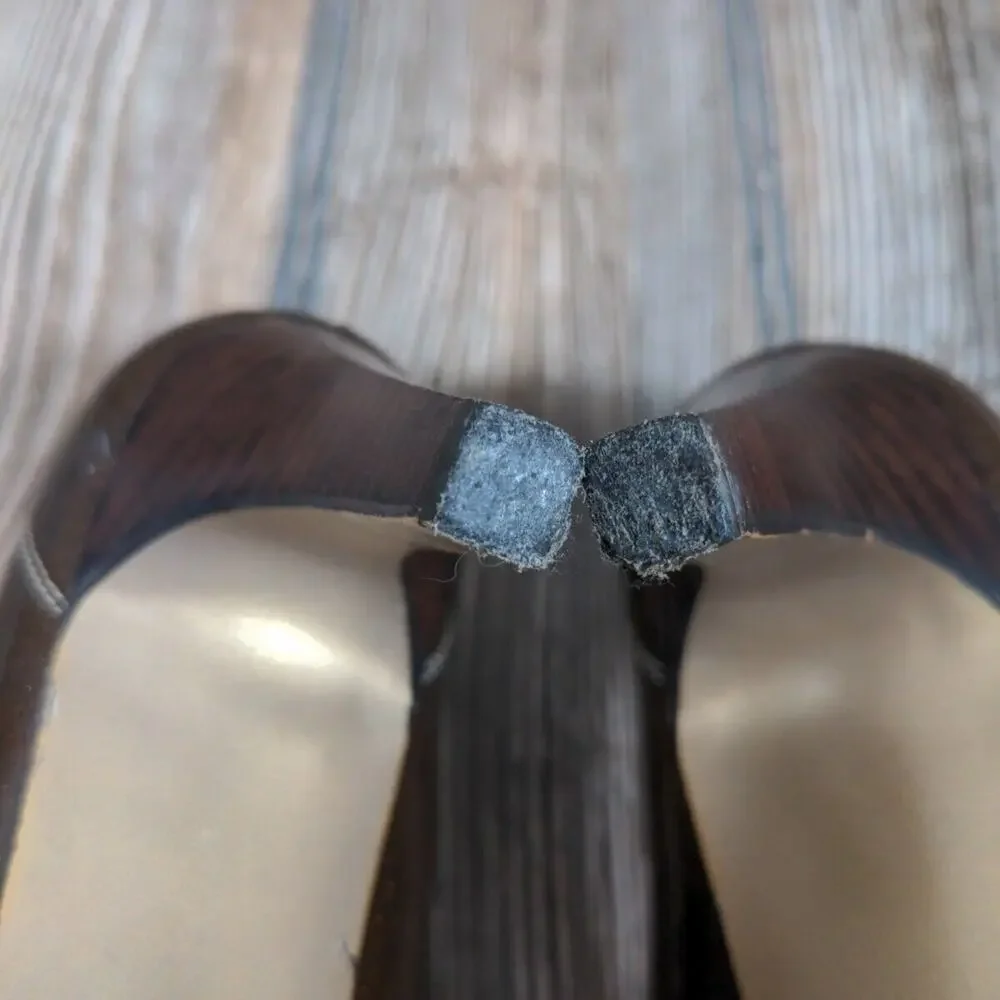Tahari Adam Pointed Toe Heels Patent Glitter Bronze Brown‎ Designer Pumps Sz 6.5